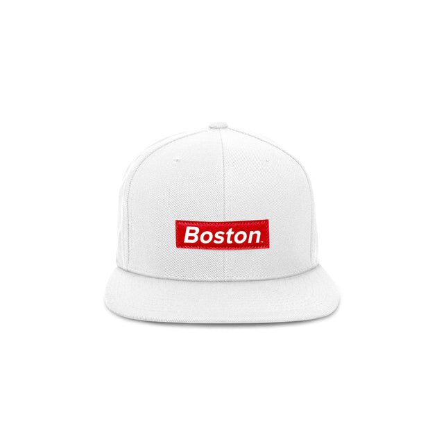 Red/White Box Logo Snapback Hat