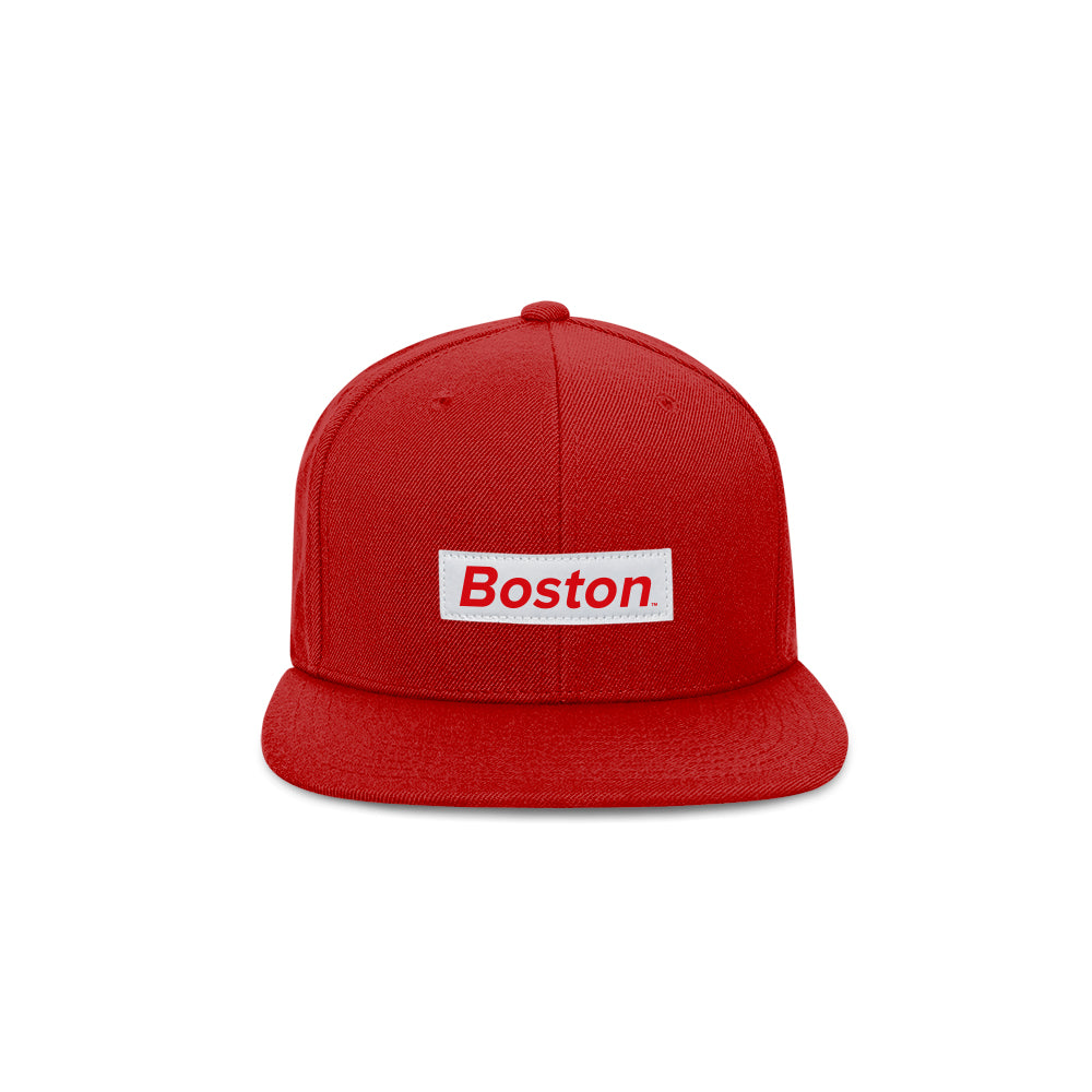 Red/White Box Logo Snapback Hat